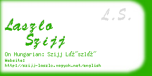 laszlo szijj business card